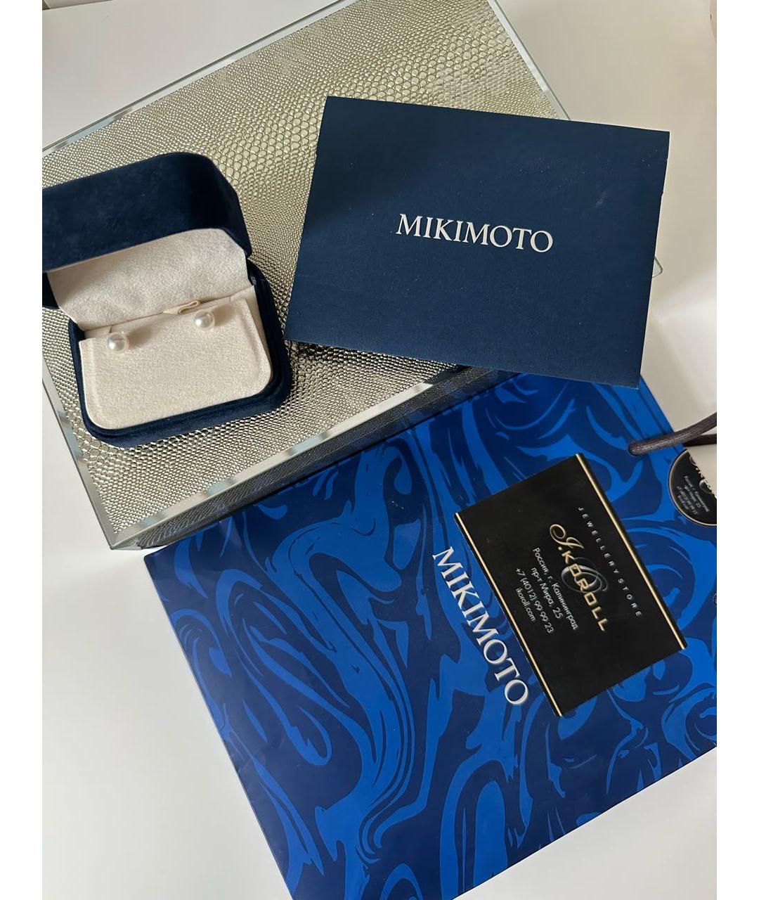 Mikimoto Белые жемчужные серьги, фото 5