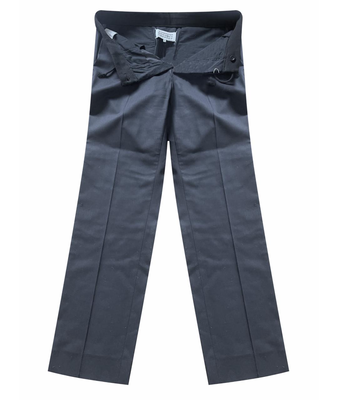 MAISON MARGIELA Темно-синие хлопковые брюки широкие, фото 1