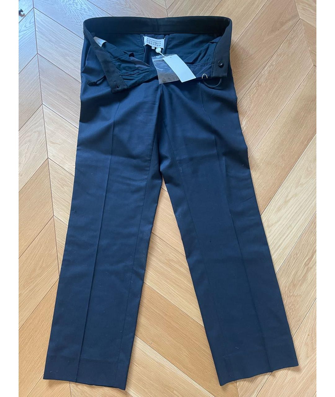 MAISON MARGIELA Темно-синие хлопковые брюки широкие, фото 6