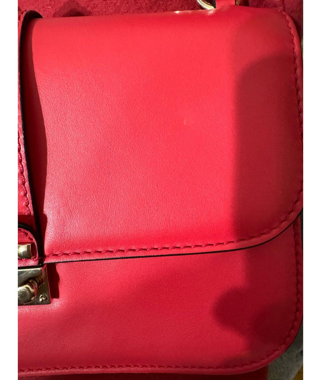 VALENTINO Красная кожаная сумка через плечо, фото 7