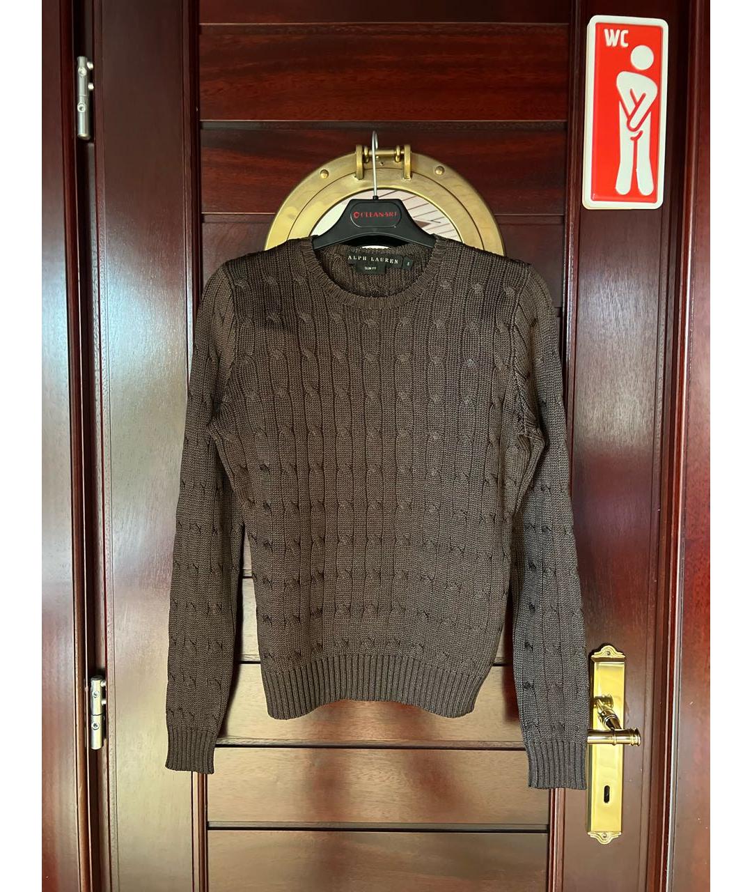 RALPH LAUREN Коричневый шелковый джемпер / свитер, фото 5