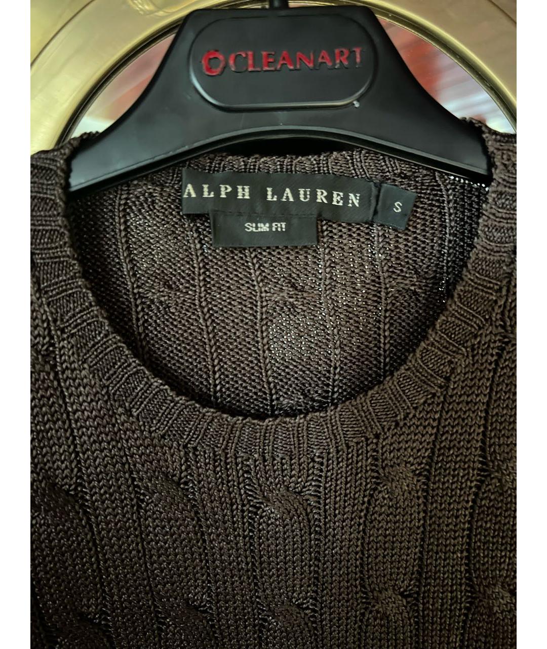 RALPH LAUREN Коричневый шелковый джемпер / свитер, фото 3