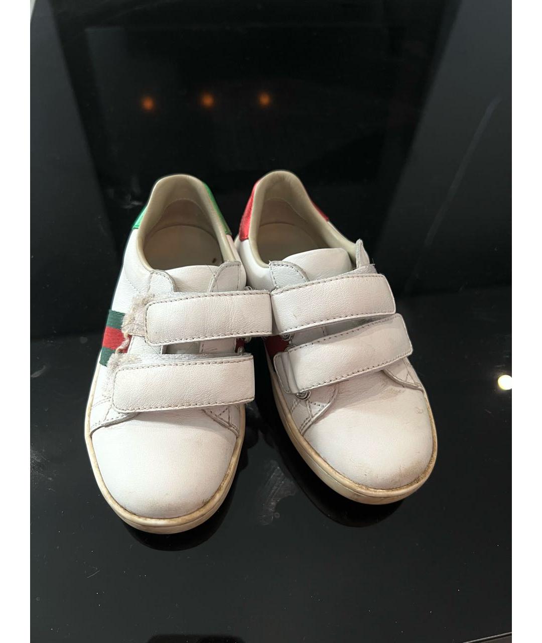 GUCCI KIDS Белые кожаные кеды, фото 2