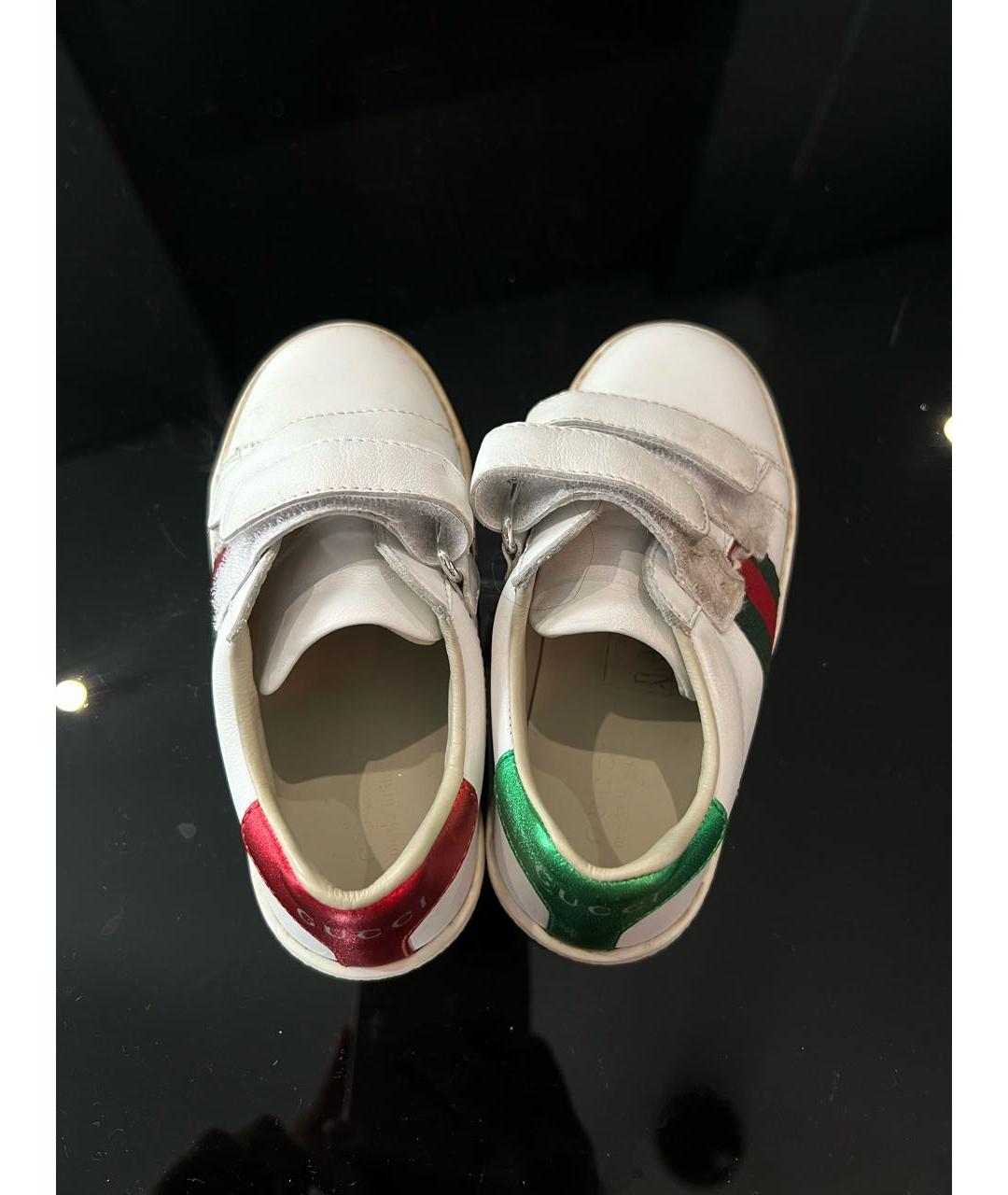 GUCCI KIDS Белые кожаные кеды, фото 3