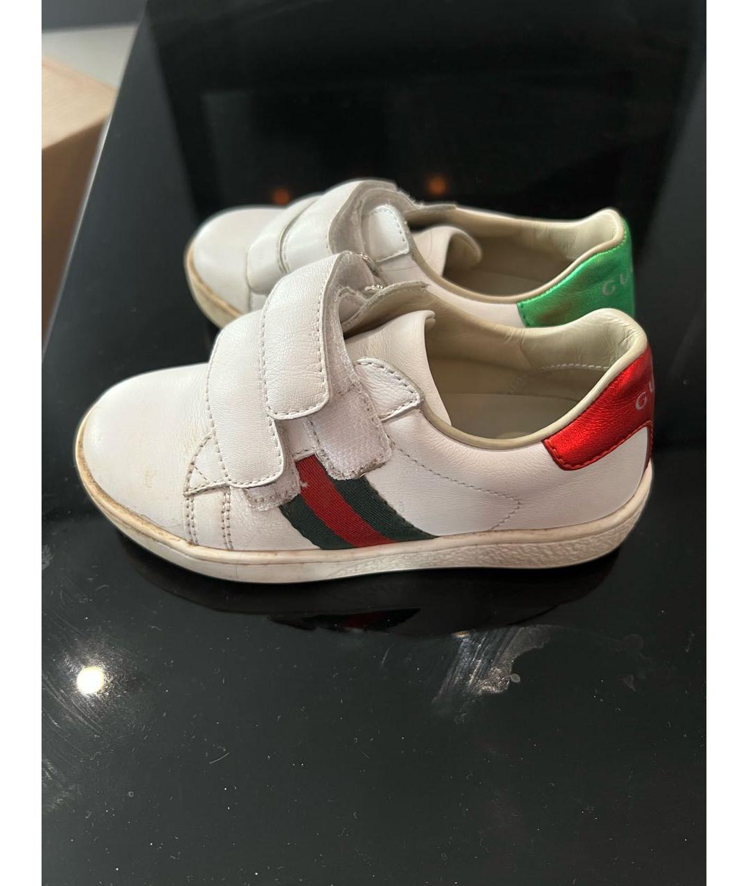 GUCCI KIDS Белые кожаные кеды, фото 5