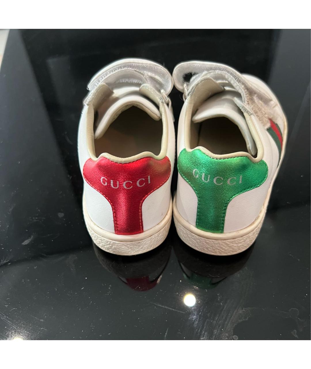 GUCCI KIDS Белые кожаные кеды, фото 4