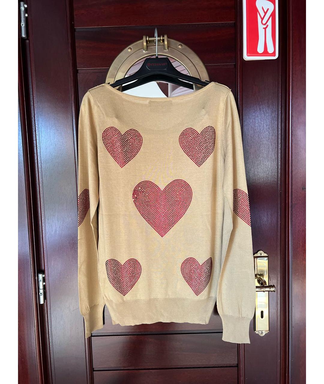DOLCE&GABBANA Золотой шелковый джемпер / свитер, фото 2