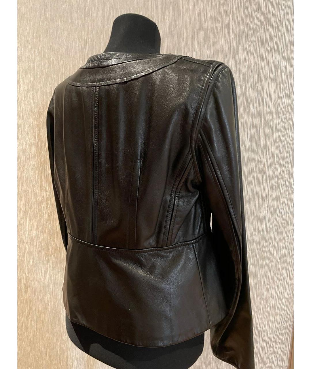 DIANE VON FURSTENBERG Черная кожаная куртка, фото 2