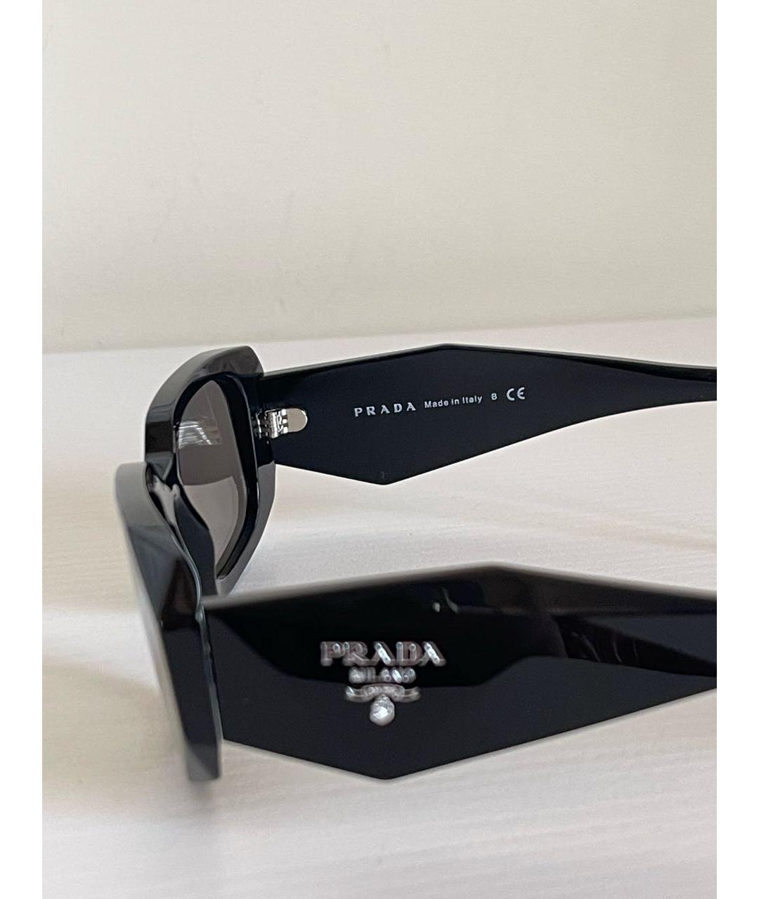 PRADA Черные пластиковые солнцезащитные очки, фото 7