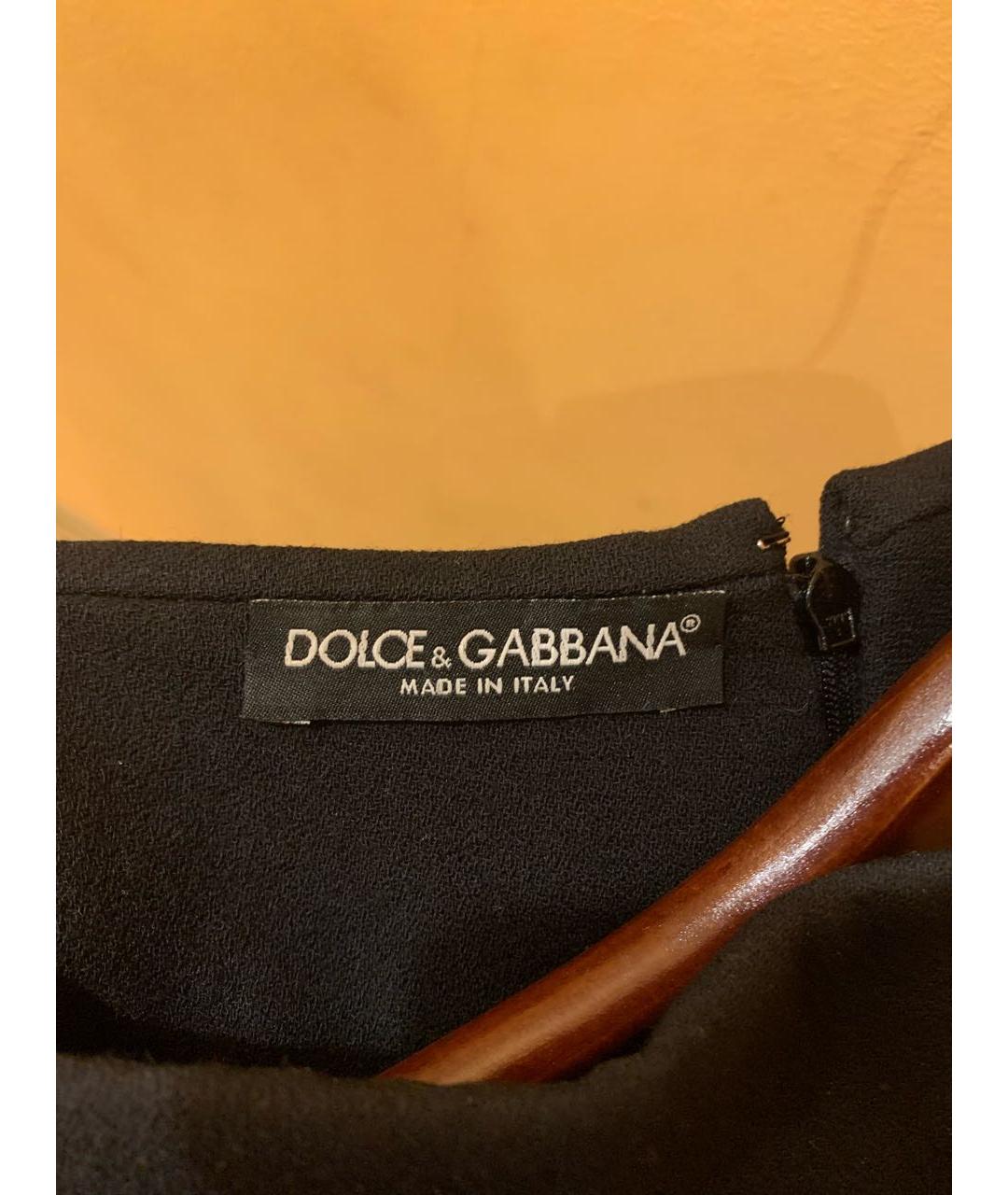 DOLCE&GABBANA Черное шерстяное повседневное платье, фото 5