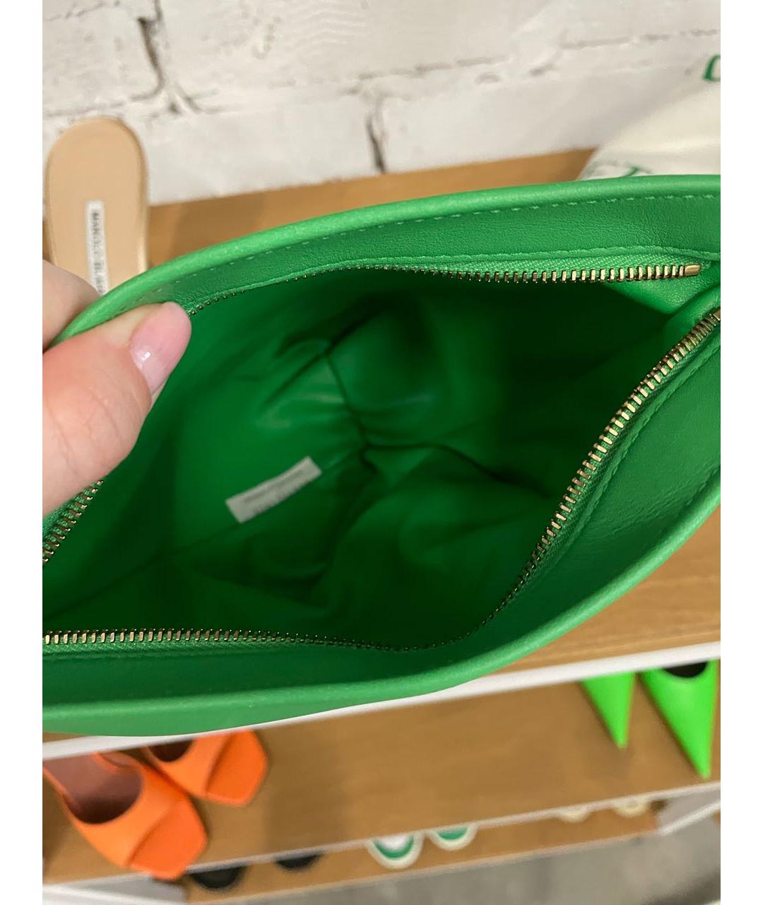 BOTTEGA VENETA Зеленая кожаная сумка с короткими ручками, фото 6