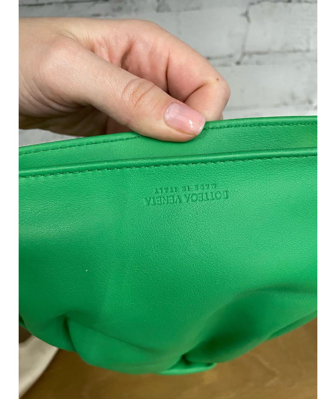 BOTTEGA VENETA Зеленая кожаная сумка с короткими ручками, фото 7
