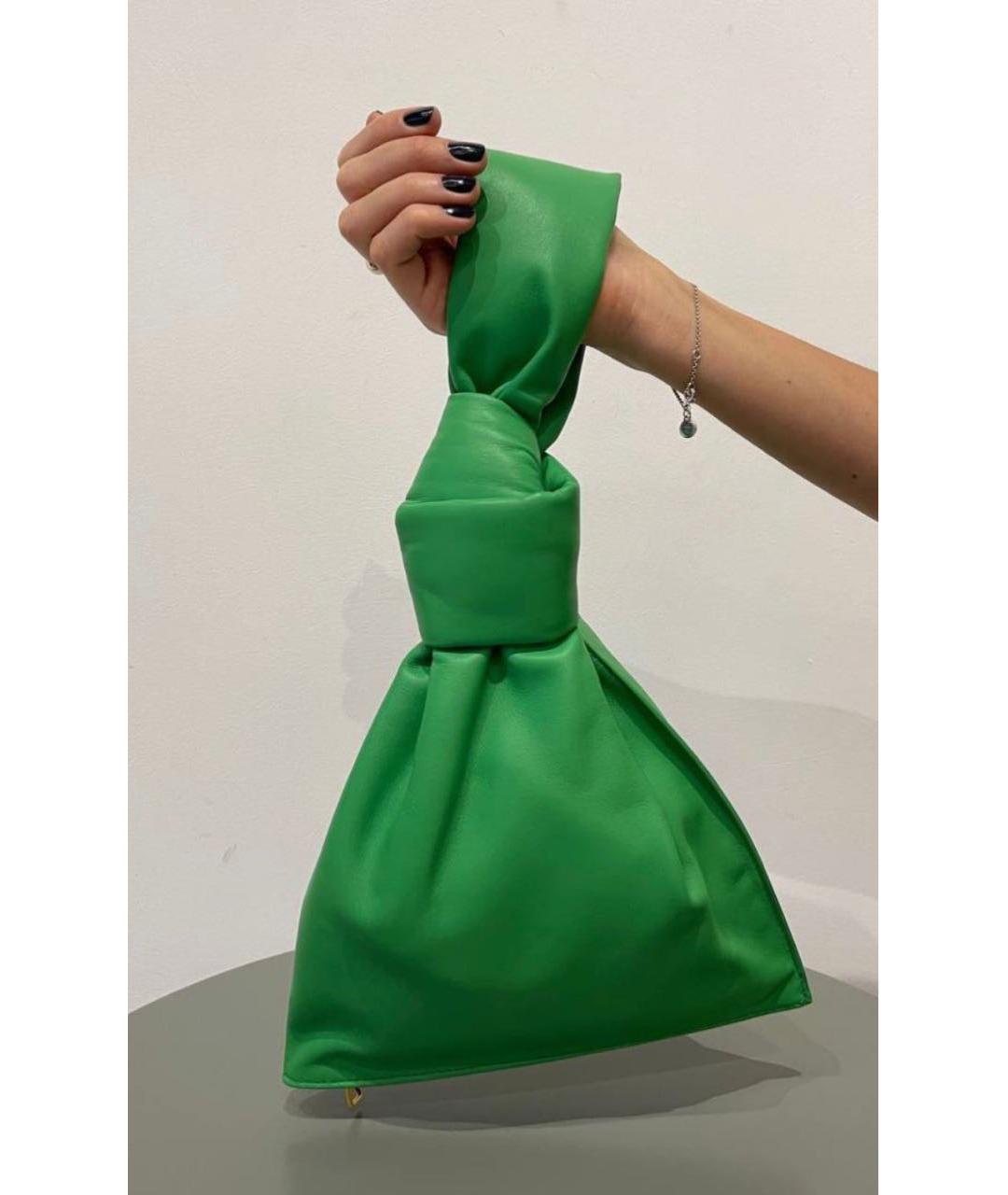 BOTTEGA VENETA Зеленая кожаная сумка с короткими ручками, фото 9