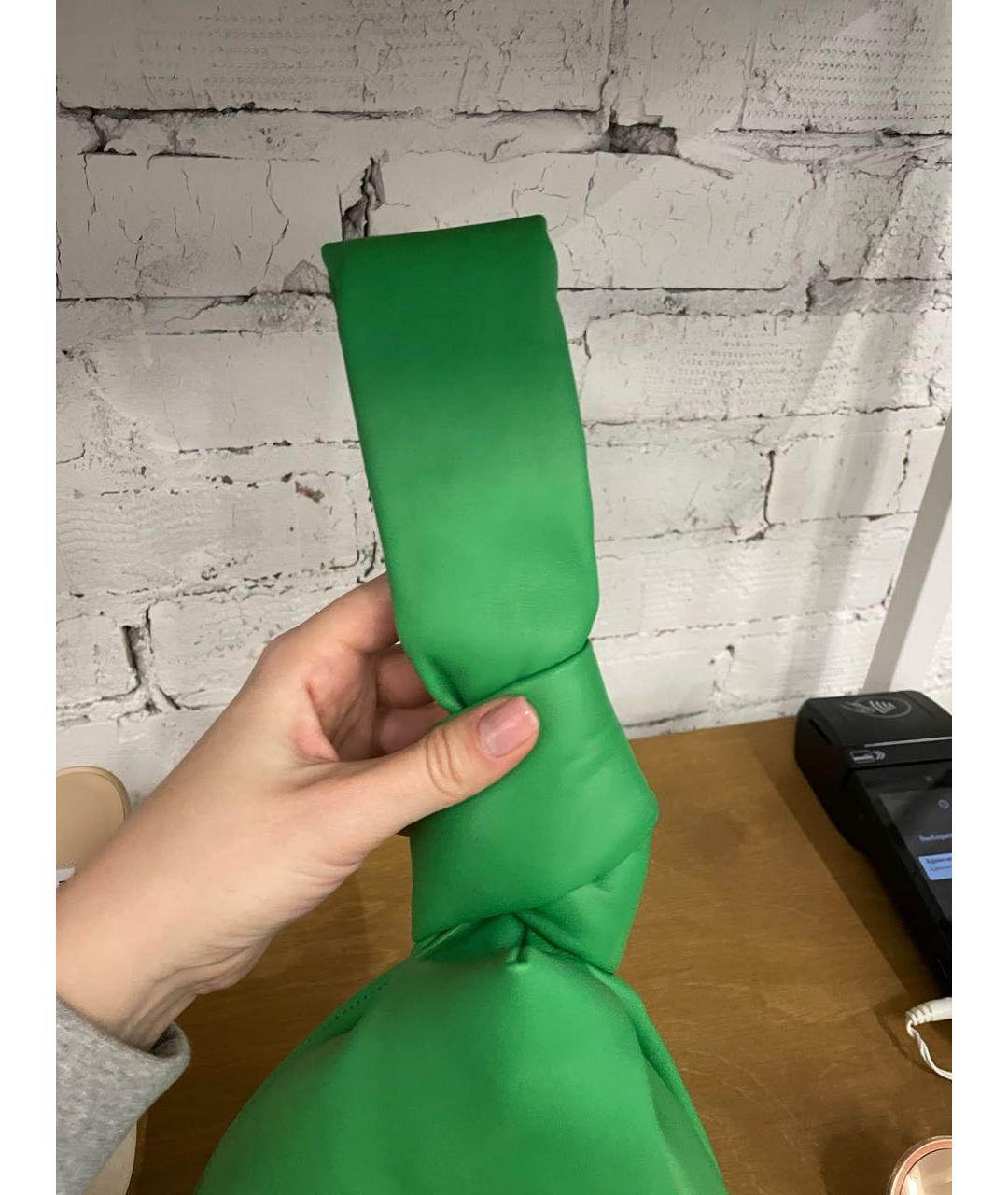BOTTEGA VENETA Зеленая кожаная сумка с короткими ручками, фото 5