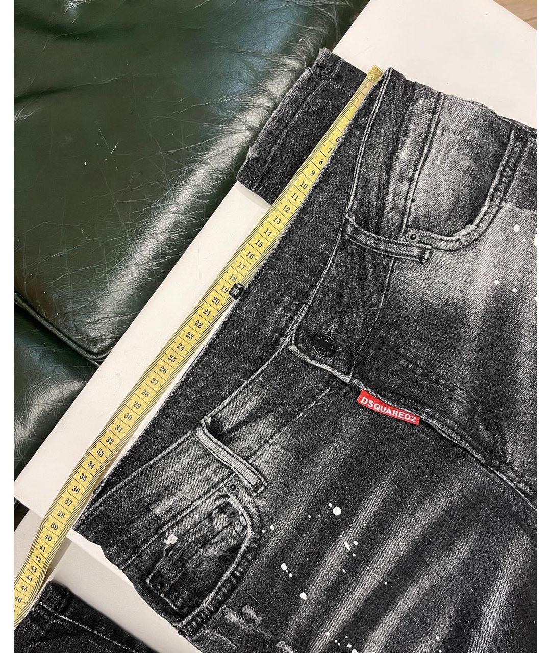 DSQUARED2 Черные хлопко-эластановые джинсы слим, фото 5