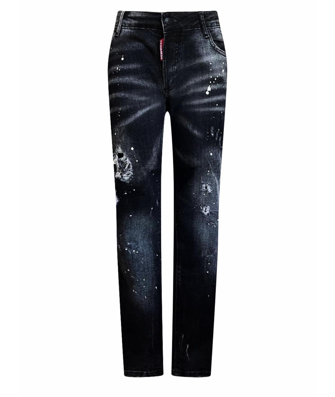 DSQUARED2 Черные хлопко-эластановые джинсы слим, фото 1