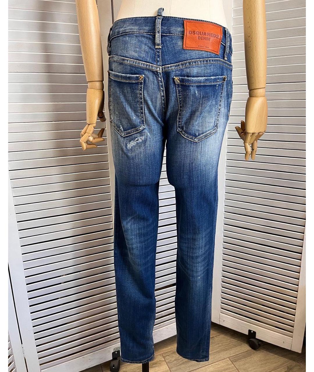 DSQUARED2 Синие хлопко-эластановые джинсы слим, фото 2