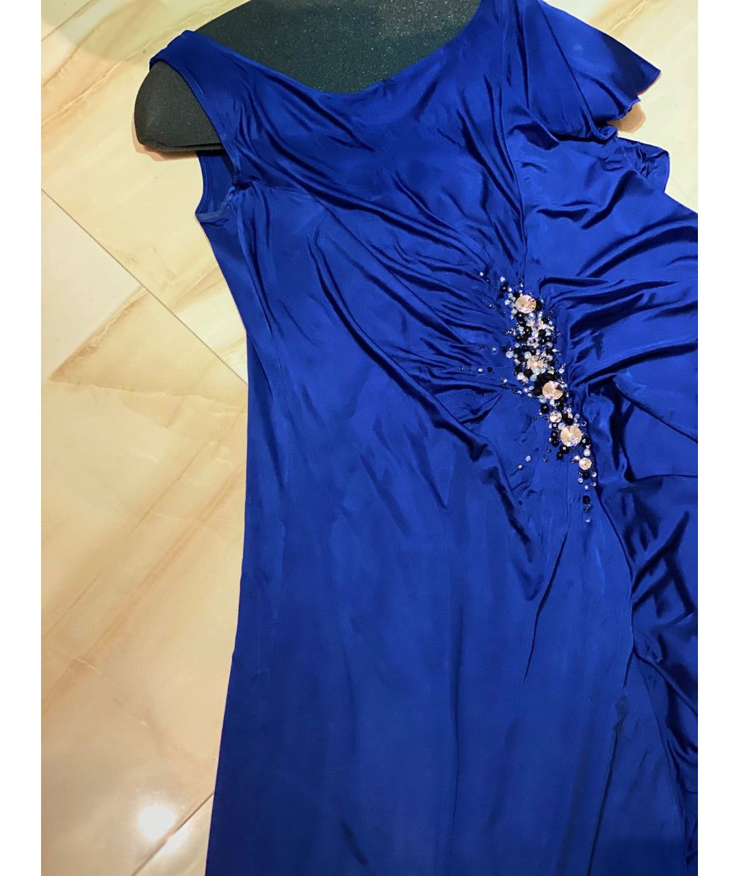 BLUMARINE Синее полиэстеровое вечернее платье, фото 4
