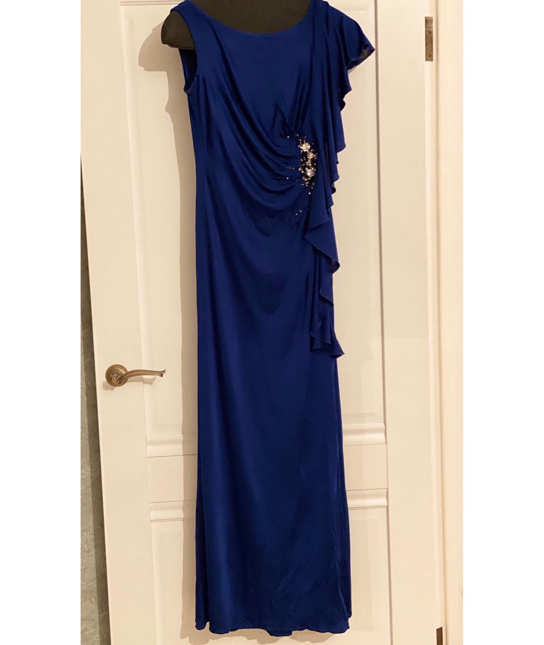 BLUMARINE Синее полиэстеровое вечернее платье, фото 6