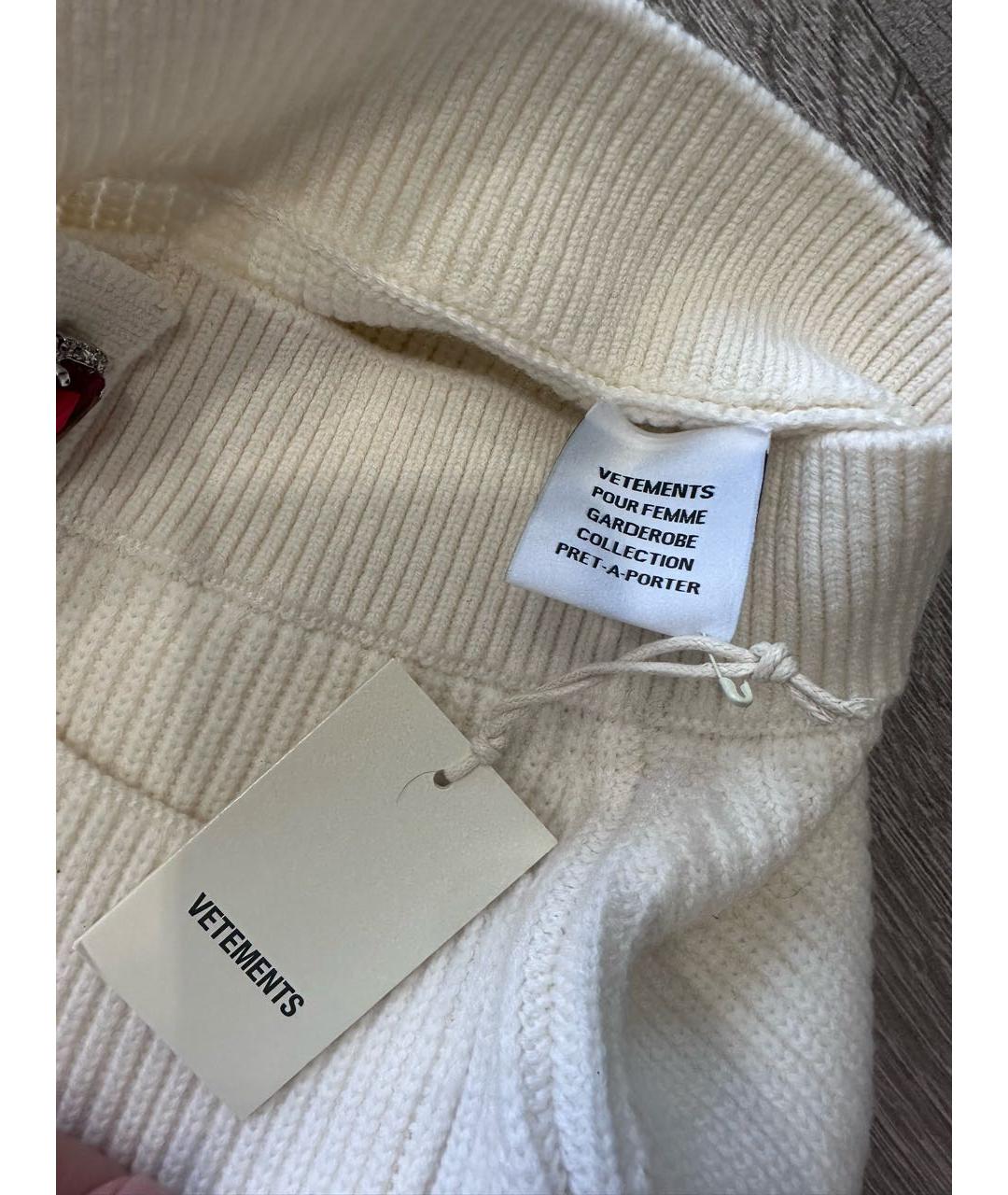 VETEMENTS Белая шерстяная юбка мини, фото 6