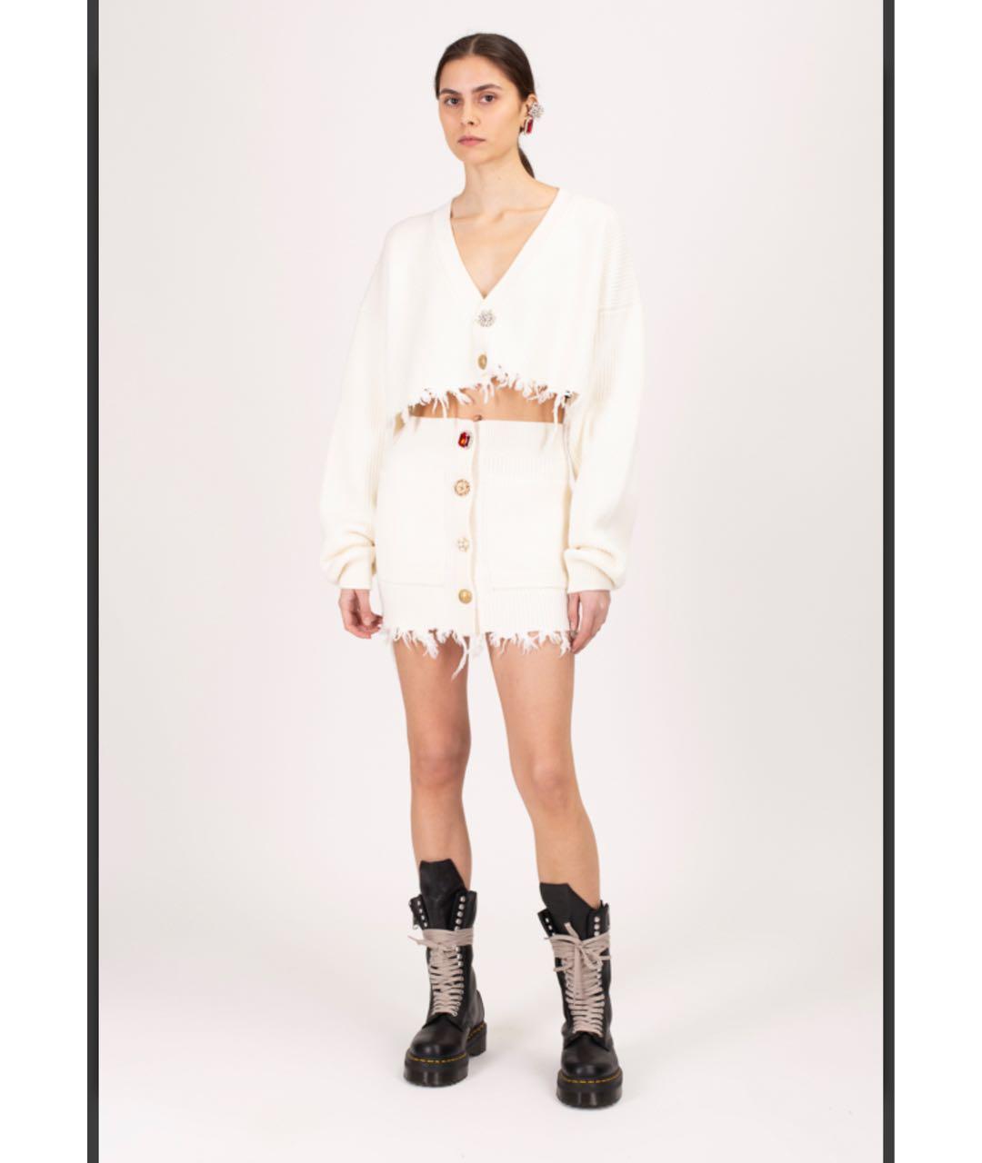 VETEMENTS Белая шерстяная юбка мини, фото 3