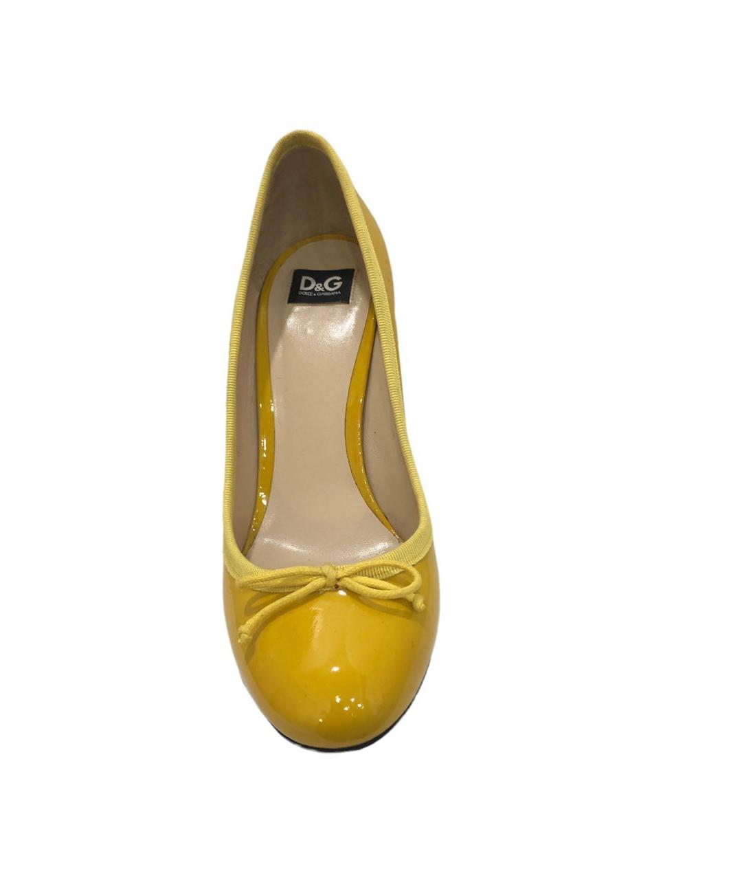 DOLCE&GABBANA Желтые туфли из лакированной кожи, фото 2