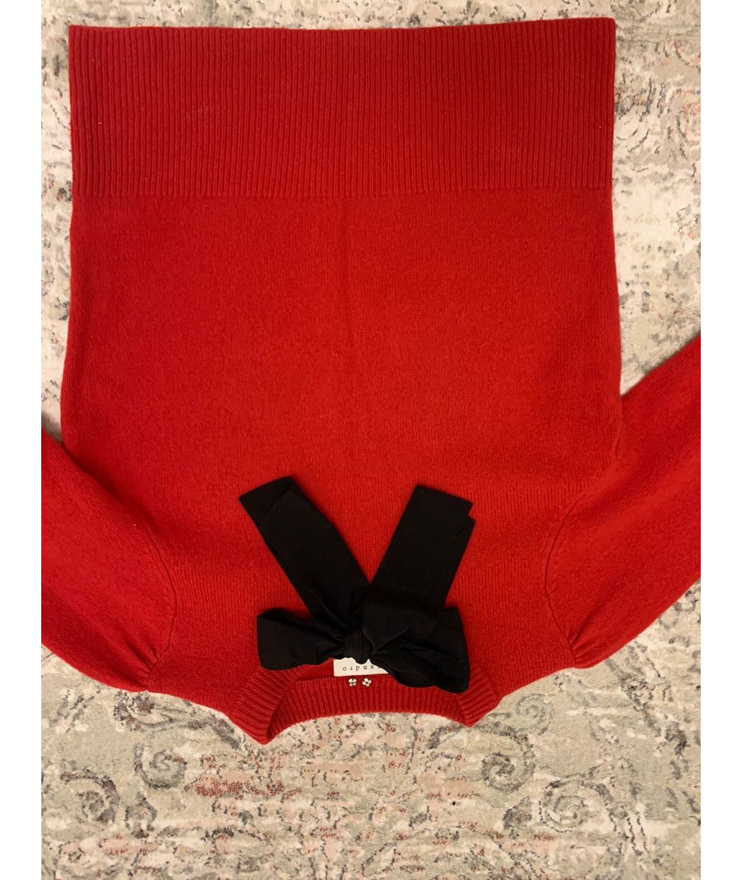 SANDRO Красный шерстяной джемпер / свитер, фото 4