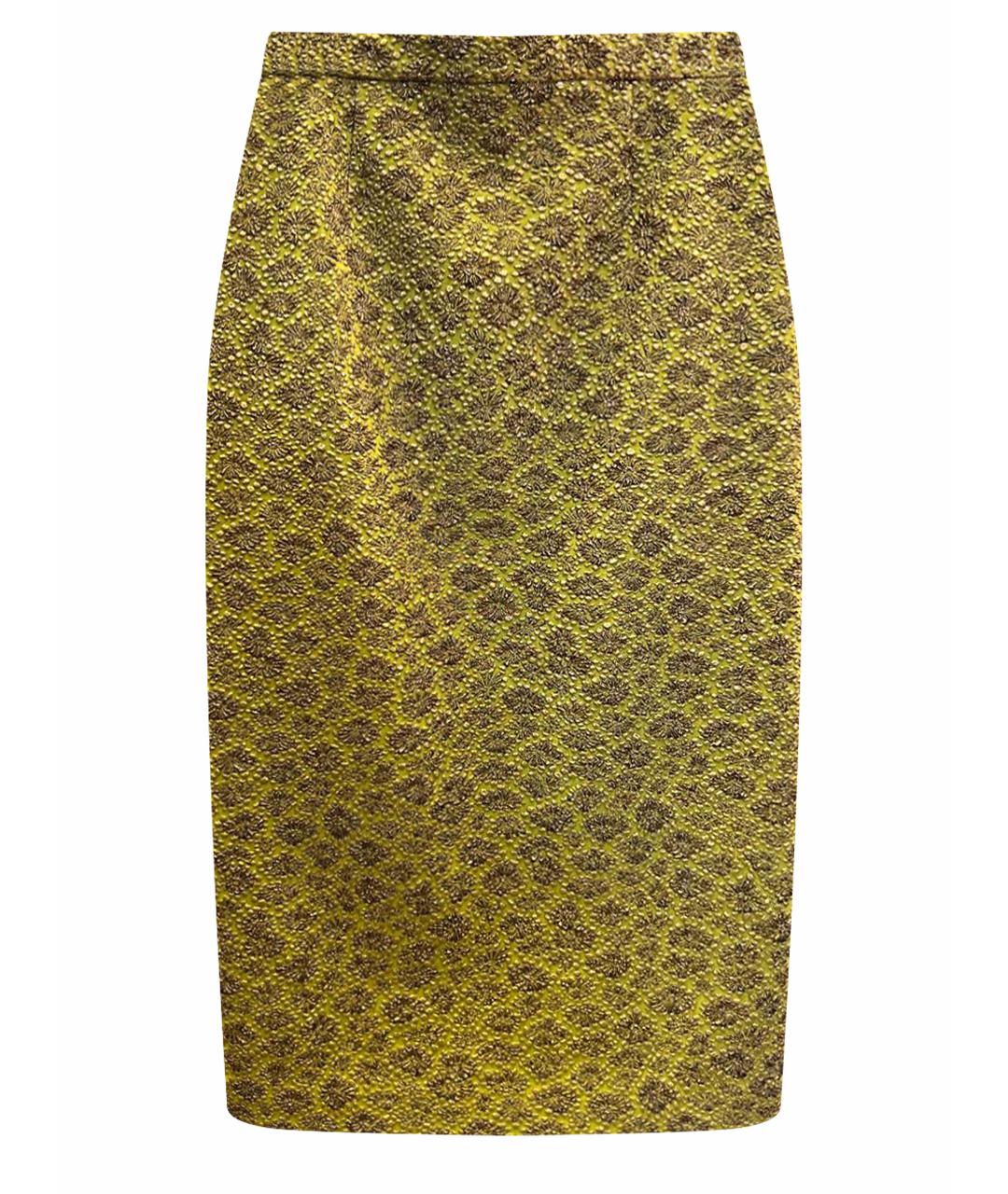 ROCHAS Золотая полиамидовая юбка миди, фото 1