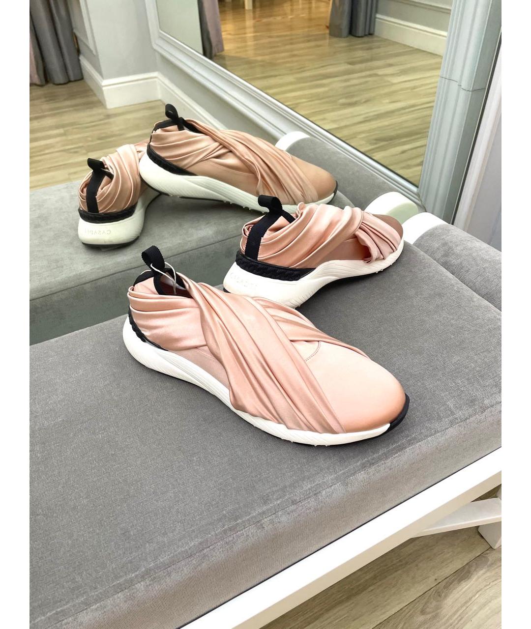 CASADEI Розовые текстильные кеды, фото 3