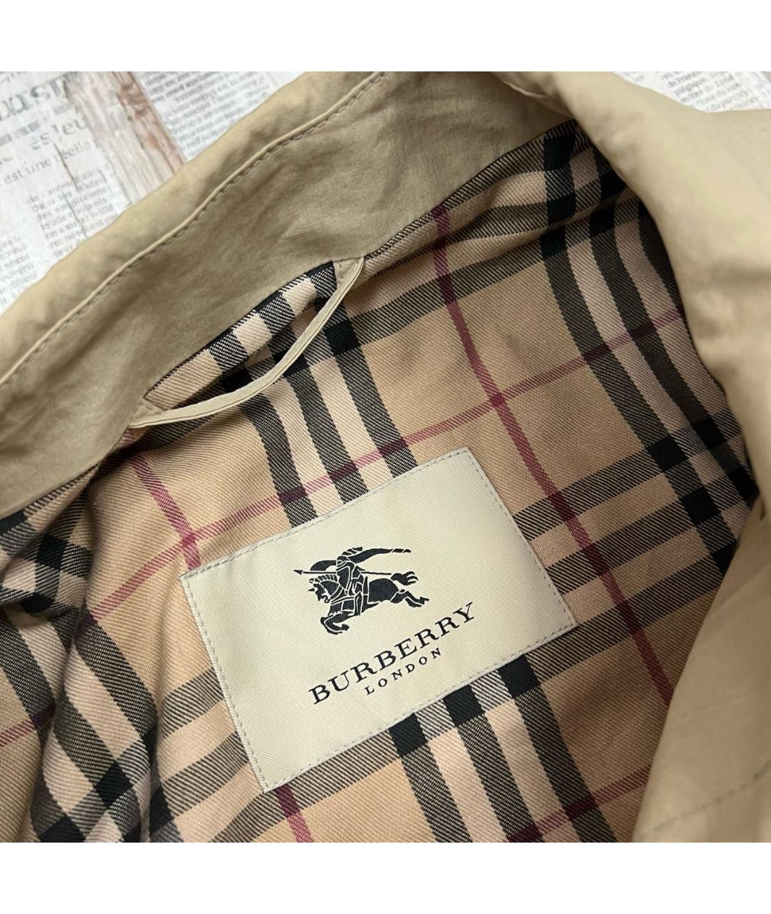 BURBERRY Бежевый тренч / плащ, фото 4