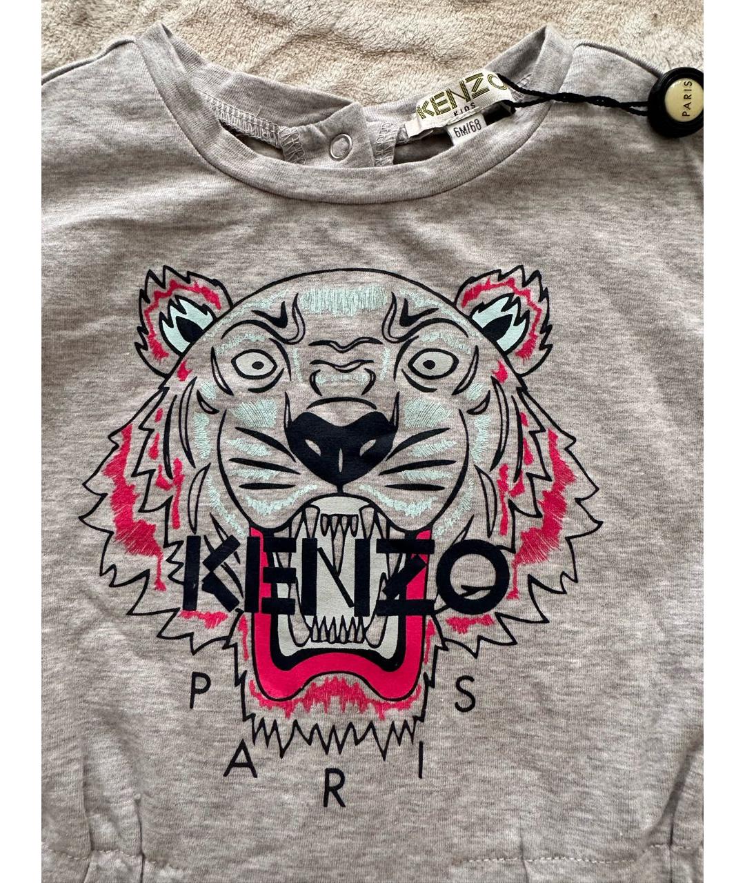 KENZO KIDS Серый хлопковый боди/ползунок, фото 2