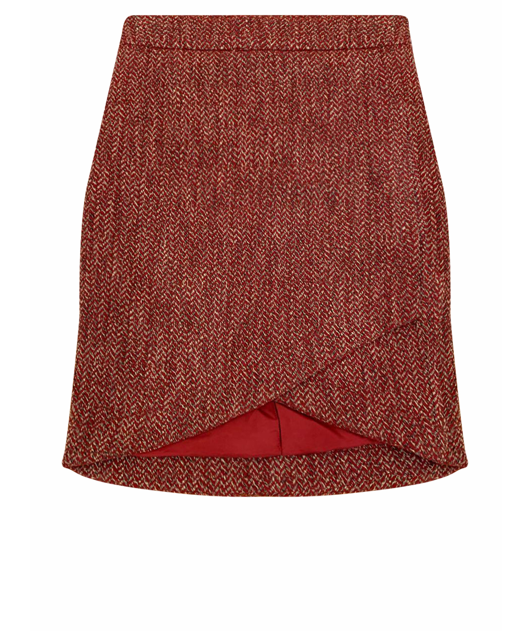 CHANEL PRE-OWNED Бордовая шерстяная юбка миди, фото 1