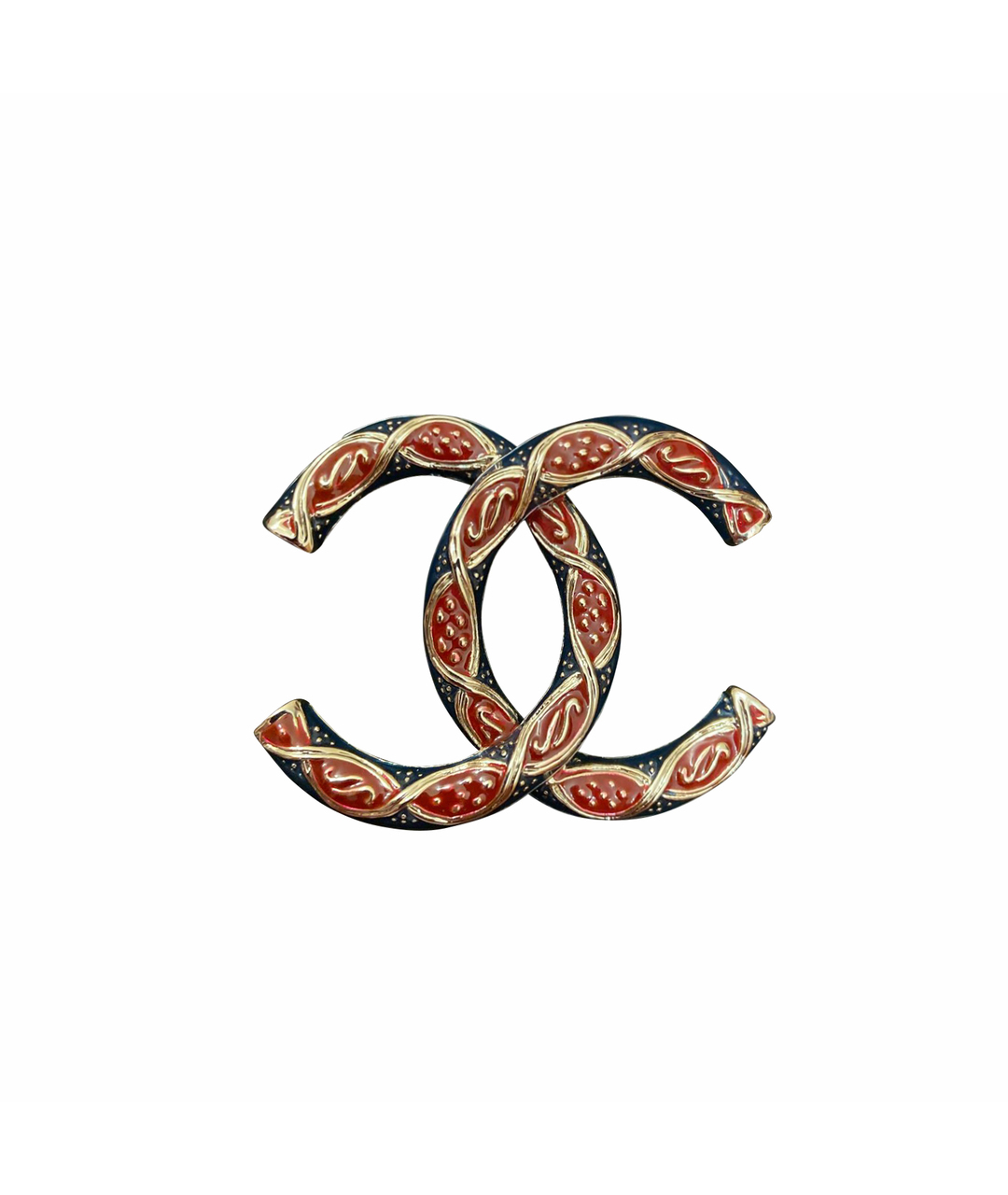 CHANEL PRE-OWNED Бордовая металлическая булавка / брошь, фото 1