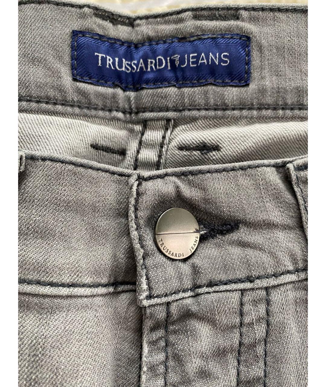 TRUSSARDI JEANS Серые хлопко-эластановые джинсы, фото 2