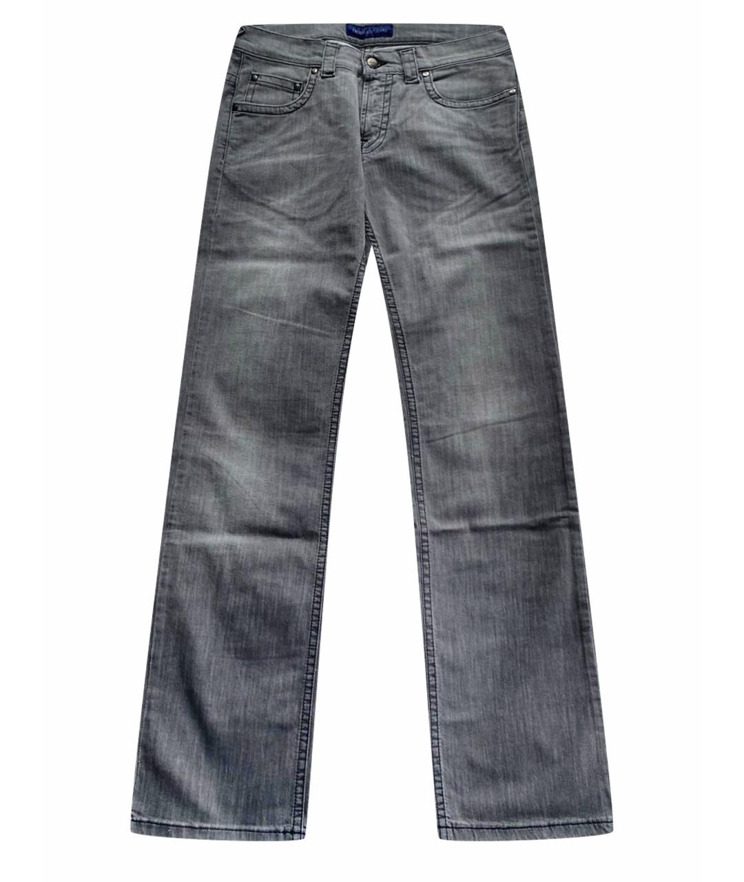 TRUSSARDI JEANS Серые хлопко-эластановые джинсы, фото 1