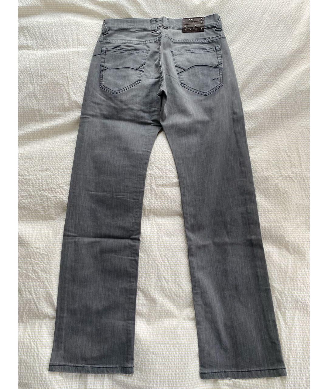 TRUSSARDI JEANS Серые хлопко-эластановые джинсы, фото 6
