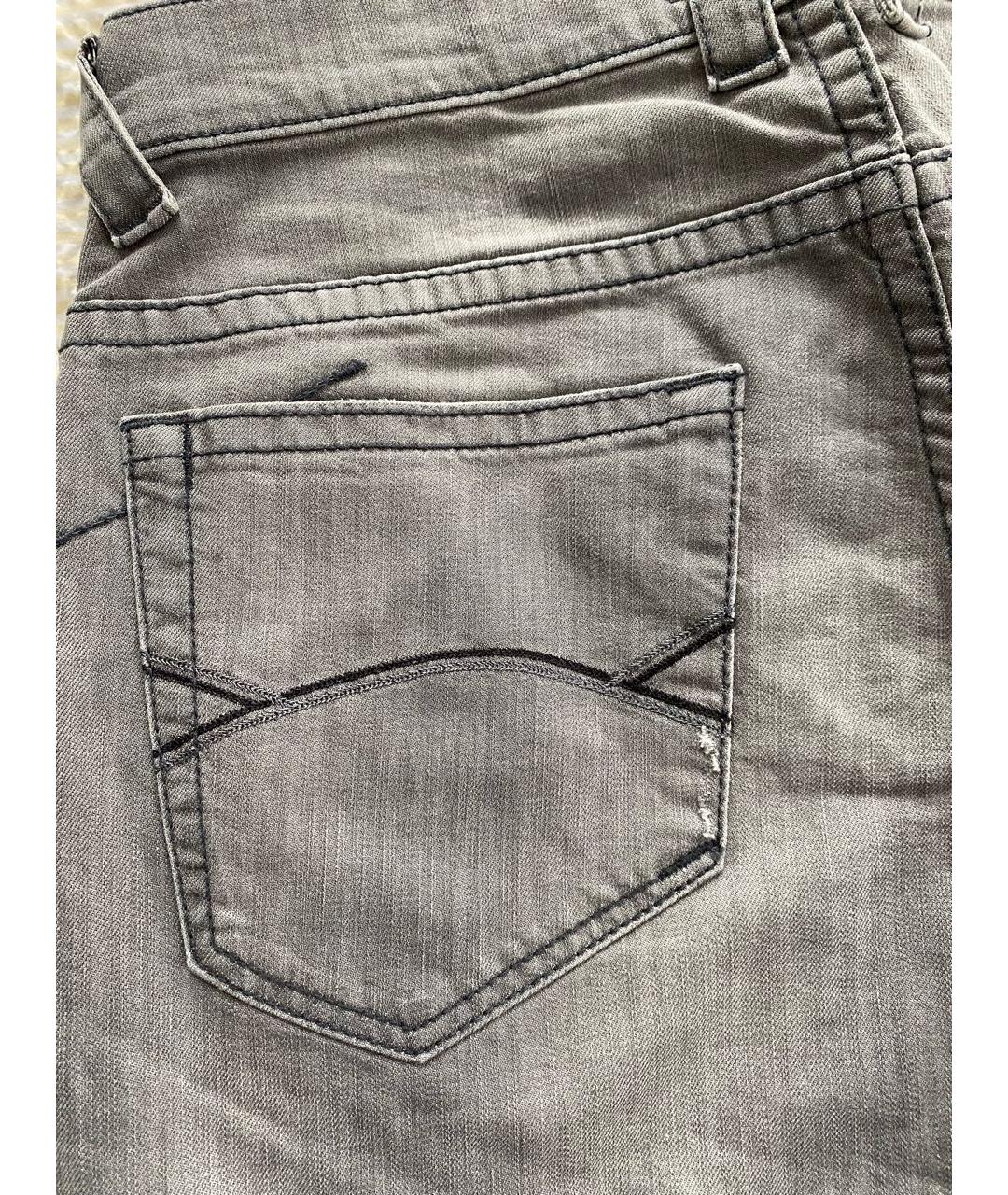 TRUSSARDI JEANS Серые хлопко-эластановые джинсы, фото 5