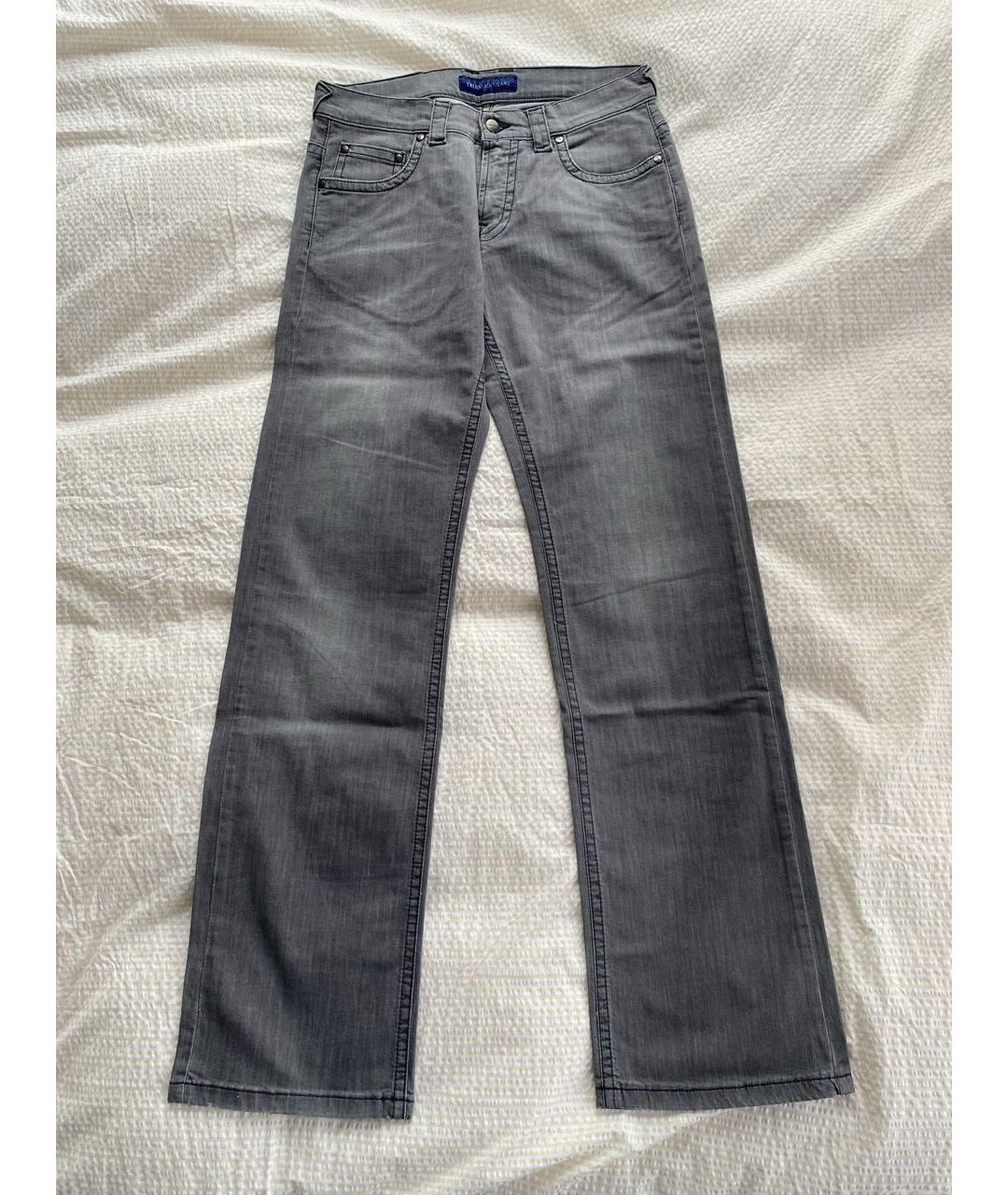 TRUSSARDI JEANS Серые хлопко-эластановые джинсы, фото 7