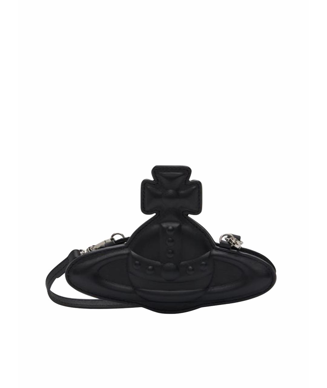 VIVIENNE WESTWOOD Черная кожаная сумка через плечо, фото 1