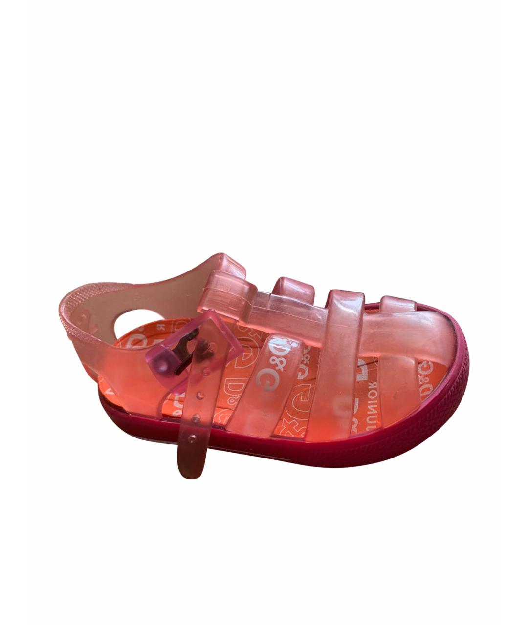 DOLCE & GABBANA KIDS Розовые резиновые сандалии и шлепанцы, фото 1