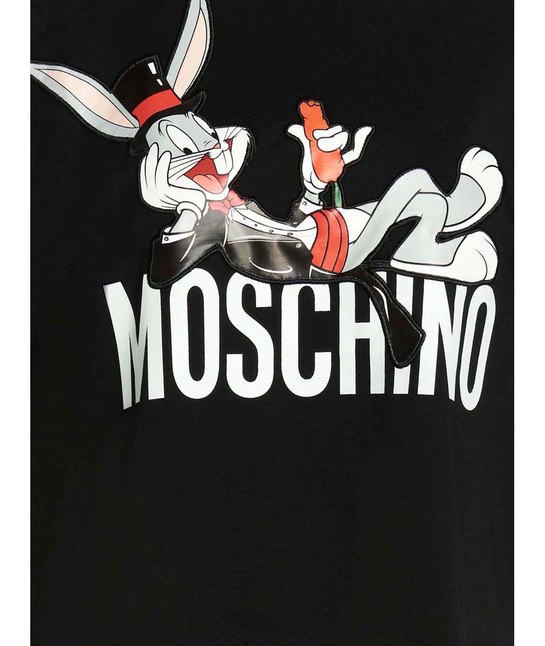 MOSCHINO Черная хлопковая футболка, фото 4