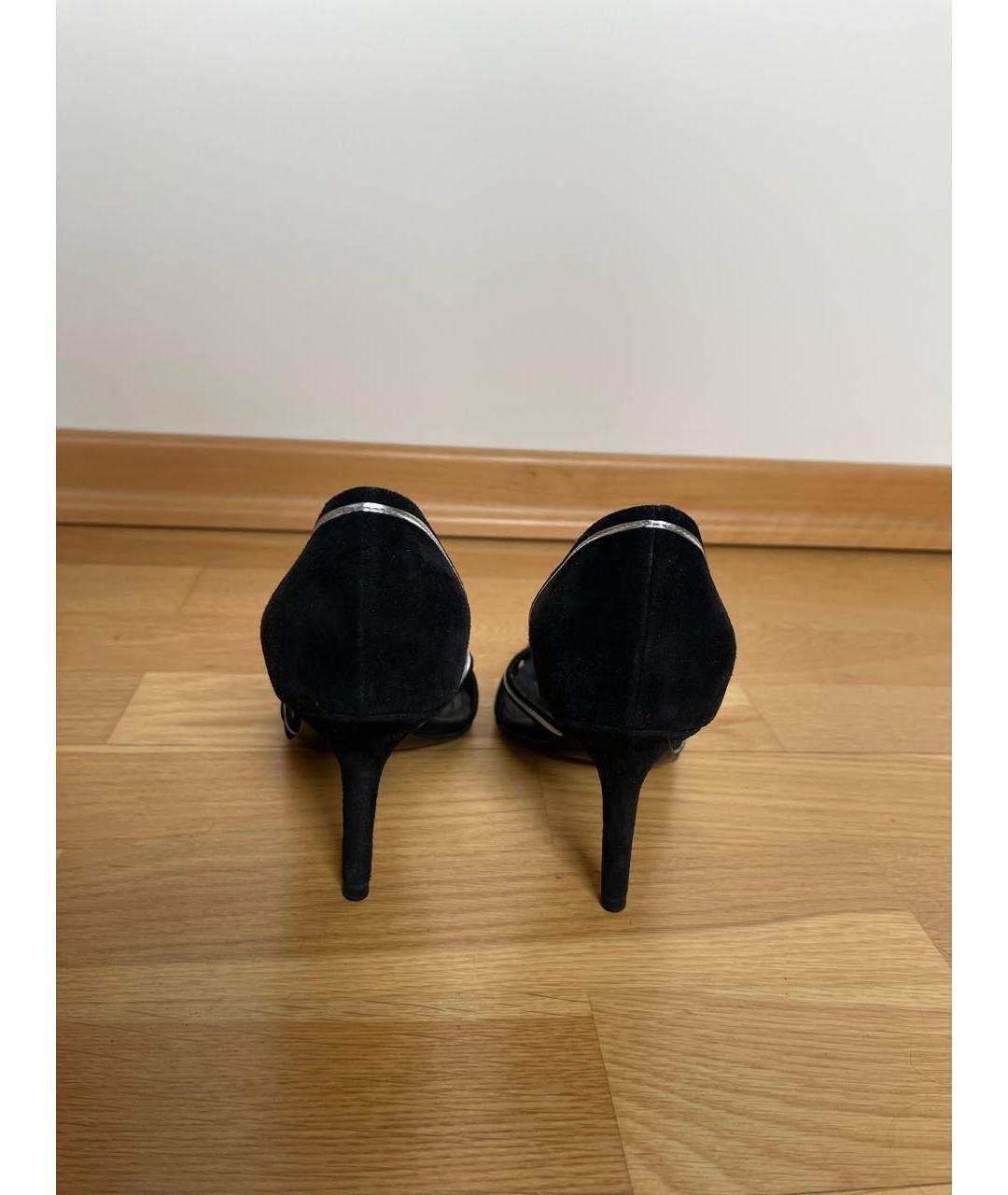 CHRISTIAN DIOR Черные замшевые босоножки, фото 3