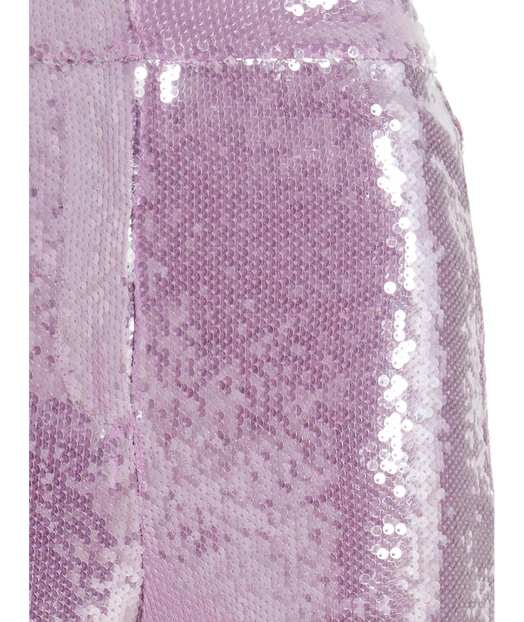 ROTATE Фиолетовые полиэстеровые прямые брюки, фото 3