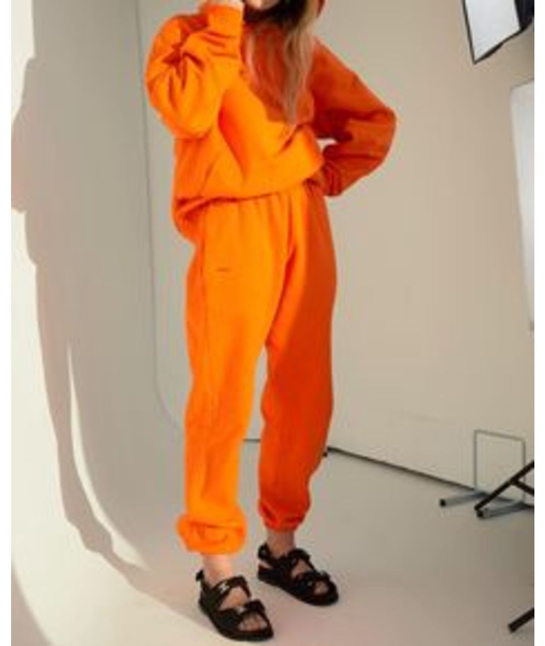 THE PANGAIA Оранжевое хлопковые прямые брюки, фото 5