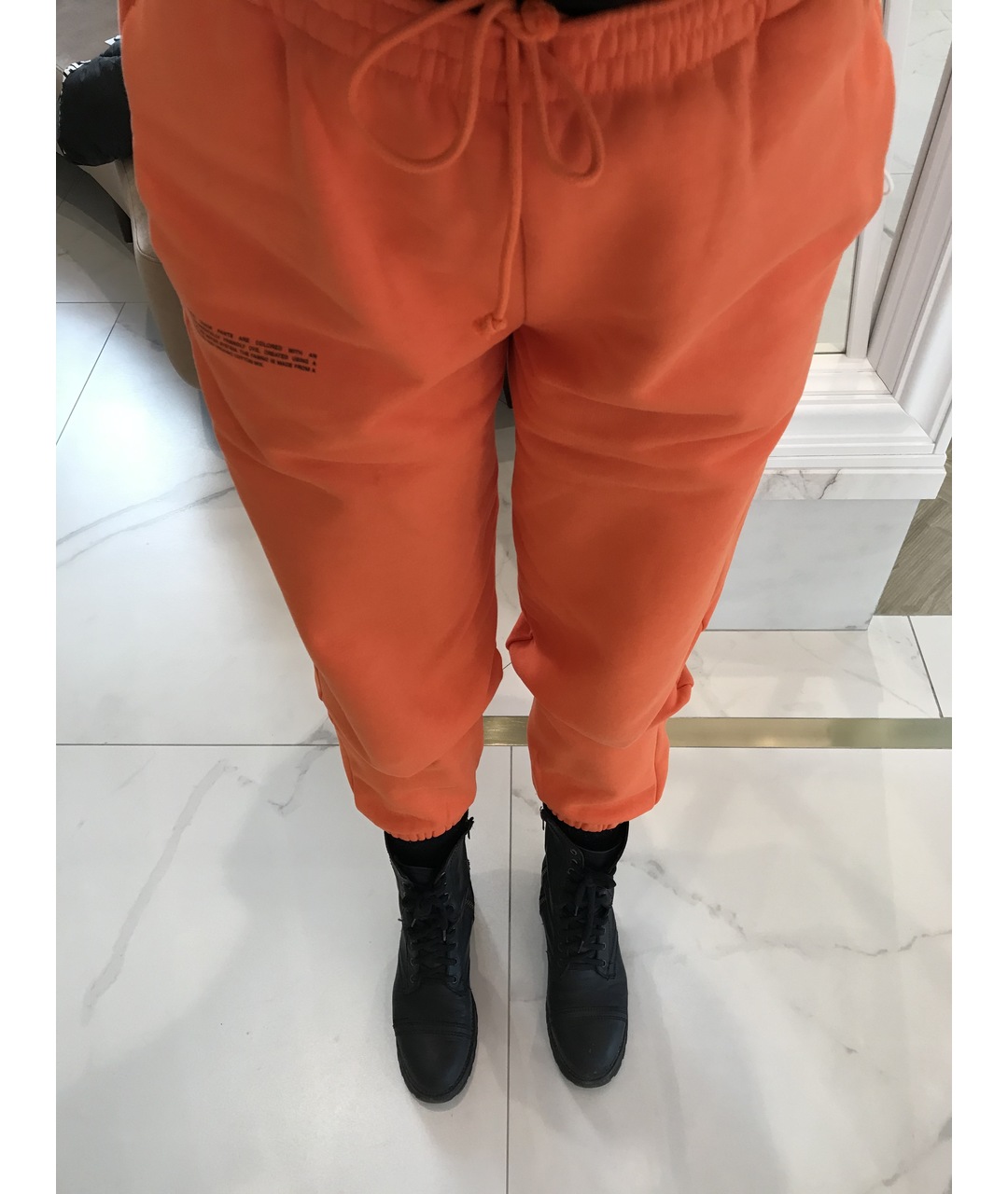THE PANGAIA Оранжевое хлопковые прямые брюки, фото 2