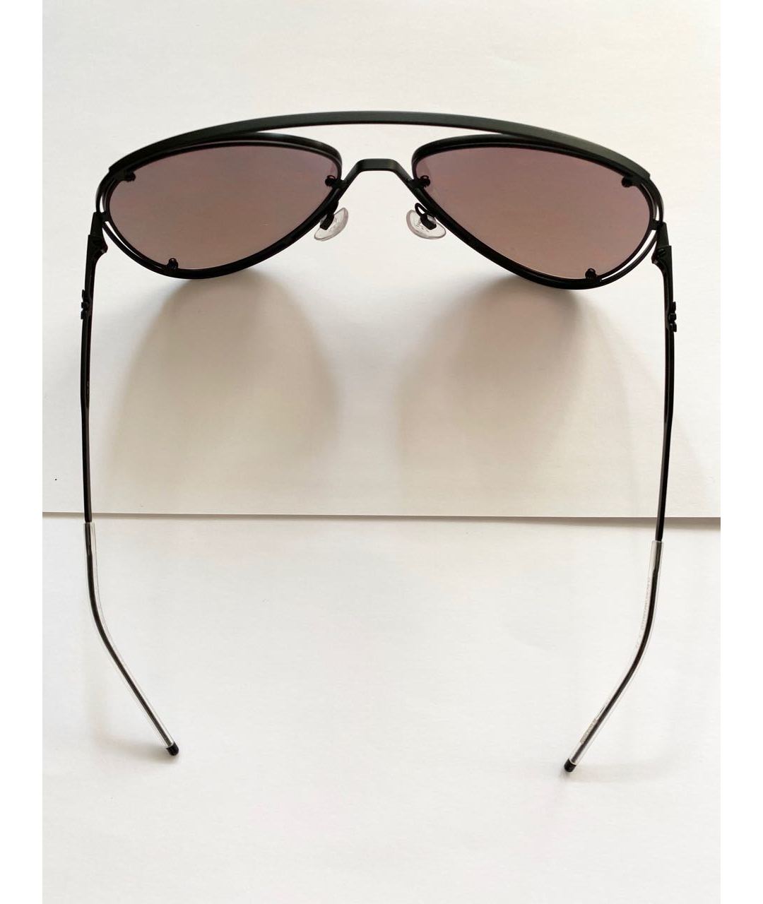 EMPORIO ARMANI Черные металлические солнцезащитные очки, фото 4