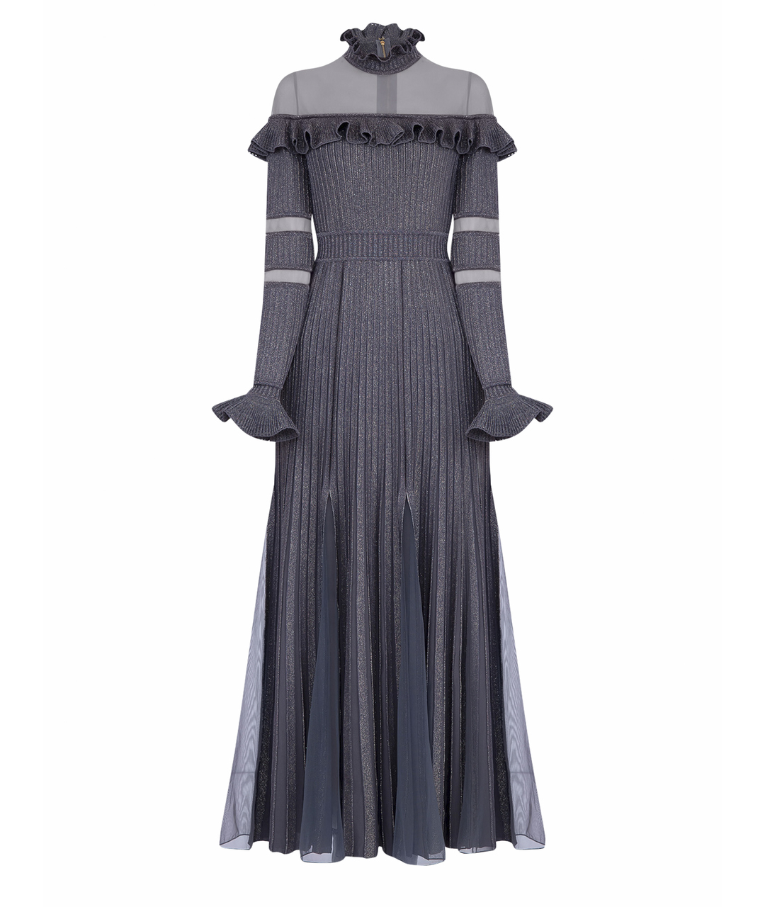 ELIE SAAB Серое вискозное вечернее платье, фото 1