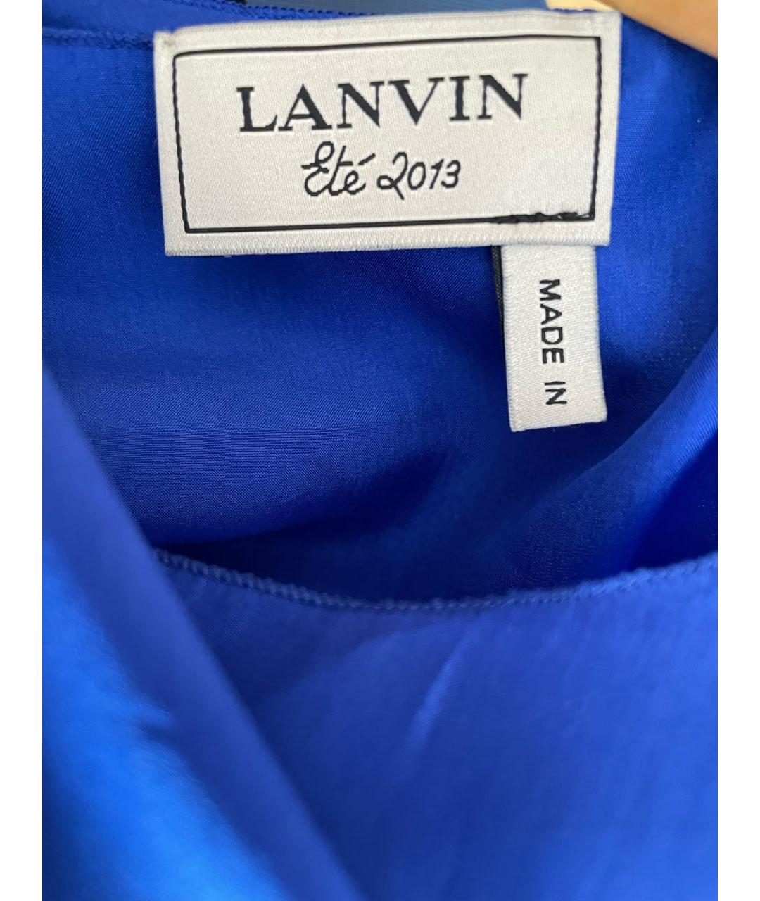 LANVIN Синее шелковое платье, фото 3