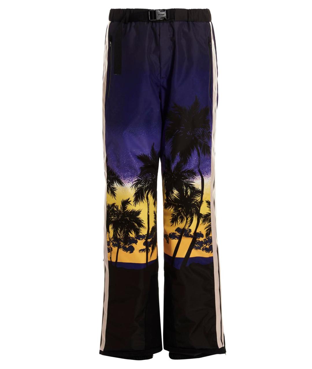 PALM ANGELS Фиолетовые полиэстеровые прямые брюки, фото 1