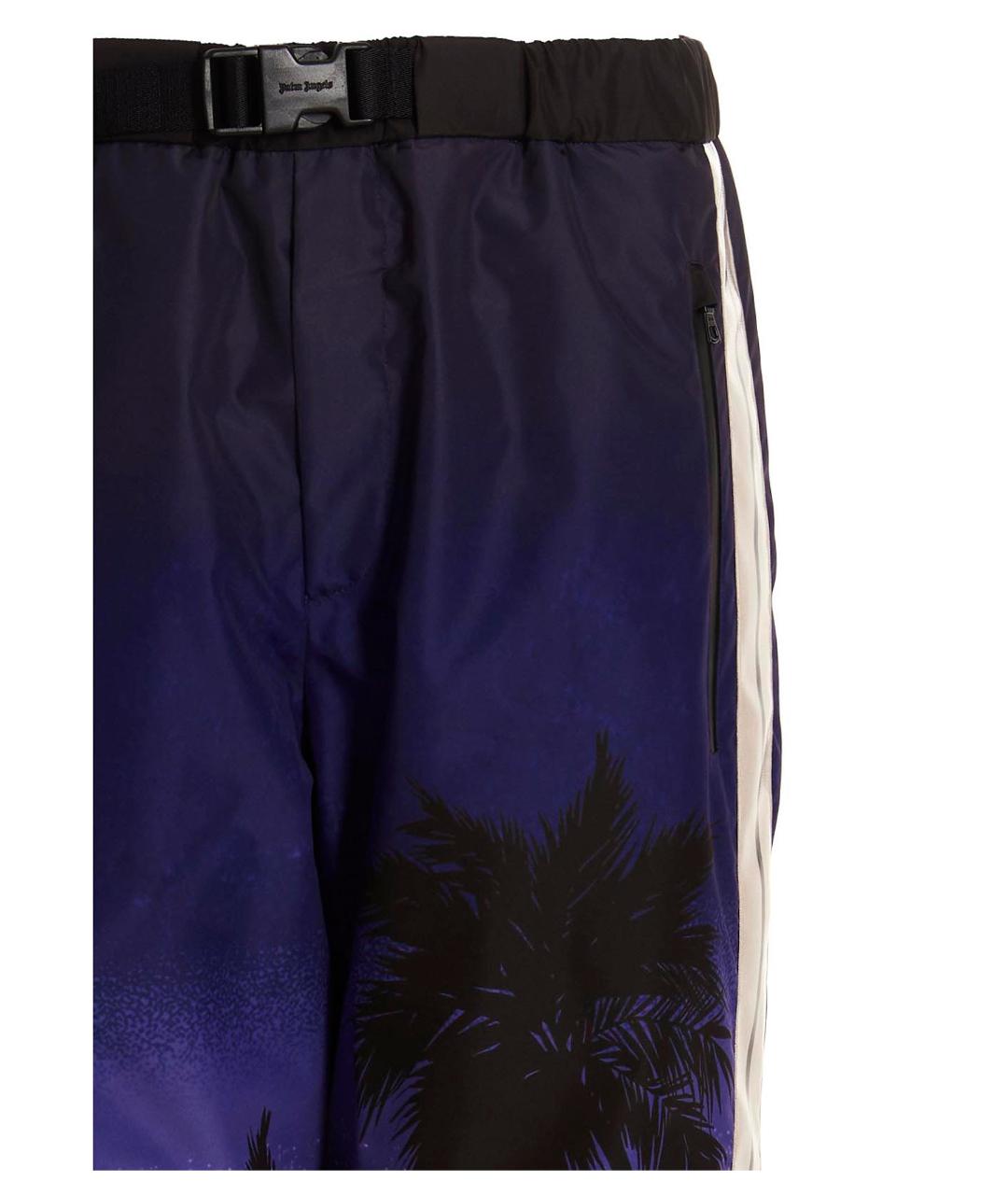 PALM ANGELS Фиолетовые полиэстеровые прямые брюки, фото 4